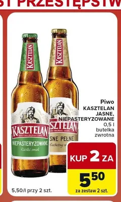 Piwo Kasztelan Niepasteryzowane promocja w Carrefour Market