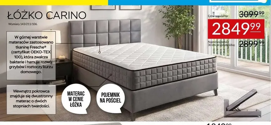 Łóżko Carino promocja w Abra Meble
