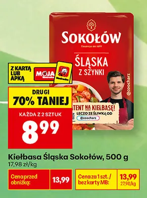 Kiełbasa śląska Sokołów promocja w Biedronka