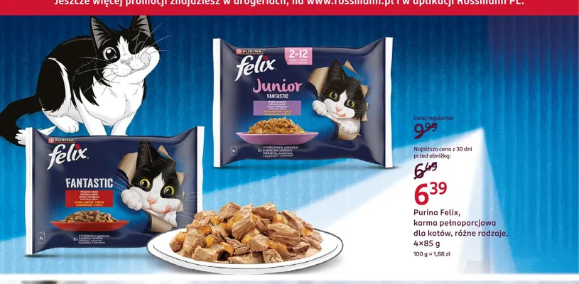 Karma dla kotów Felix Fantastic promocja w Rossmann