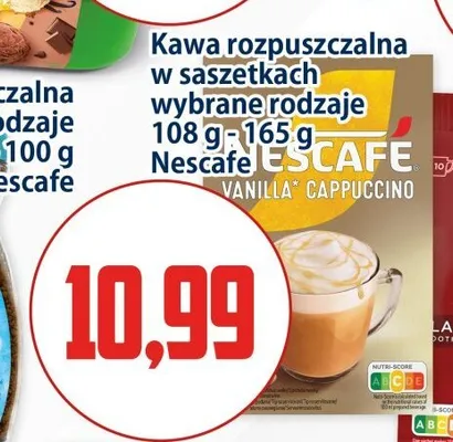 Kawa rozpuszczalna w saszetkach Nescafe Cappuccino Vanilla promocja w Kupiec