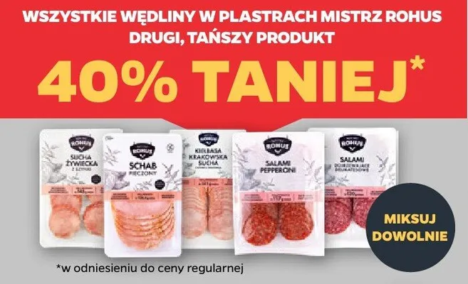 Wędliny w plastrach różne rodzaje promocja w Netto