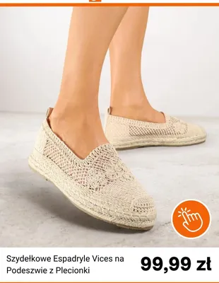 Espadryle szydełkowe Vices na podeszwie z plecionki promocja w Born2be