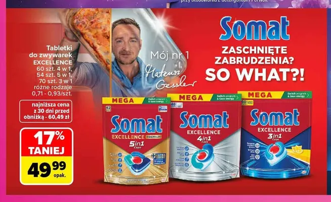 Tabletki do zmywarek Excellence Somat promocja w Carrefour