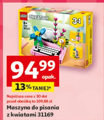 Maszyna do pisania z kwiatami LEGO Creator 31169 promocja w Auchan