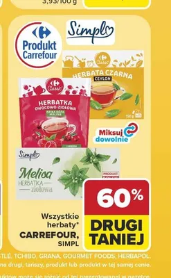 Herbaty Carrefour Simpl promocja w Carrefour Market