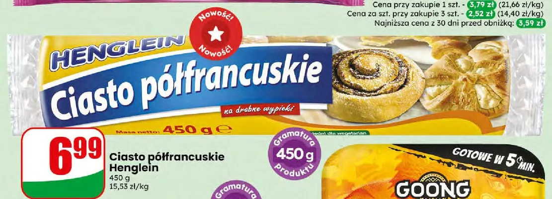 Ciasto półfrancuskie Henglein promocja w Dino