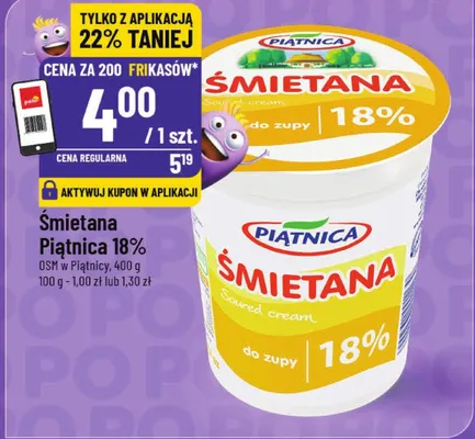 Śmietana 18% promocja w POLOmarket