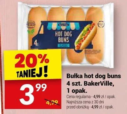 Bułka hot dog buns BakerVille promocja w Twój Market
