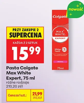 Pasta Colgate Max White Expert promocja w Biedronka