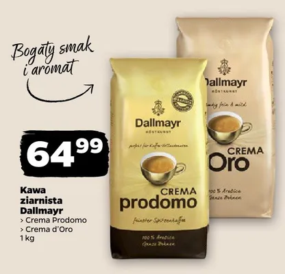 Kawa ziarnista Dallmayr Crema Prodomo promocja w Netto