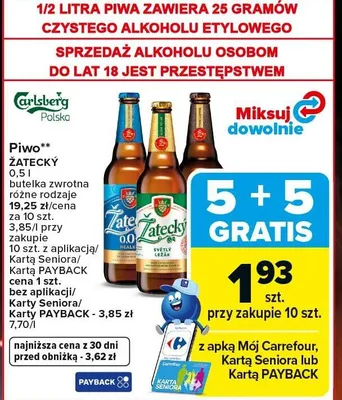 Piwo Żatecký promocja w Carrefour