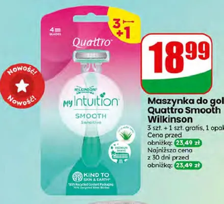Maszynka do golenia Wilkinson Sword My Intuition Quattro Smooth 4-pak promocja w Dino