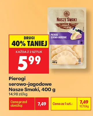 Pierogi serowo-jagodowe Nasze Smaki promocja w Biedronka