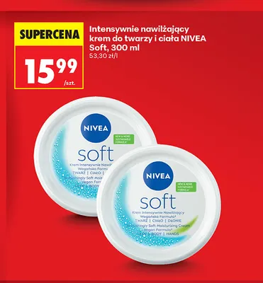 Intensywnie nawilżający krem do twarzy i ciała Nivea Soft promocja w Biedronka