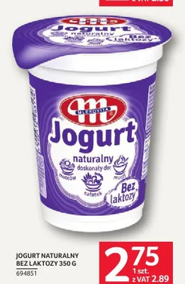 Jogurt naturalny bez laktozy Mlekovita promocja w Selgros