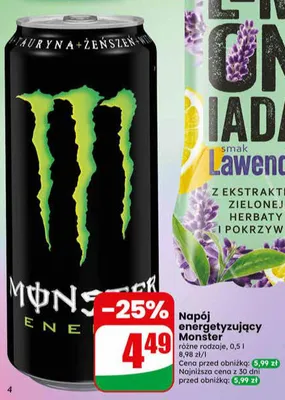 Napój energetyzujący Monster promocja w Dino