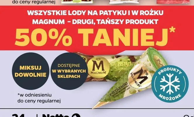 Lody na patyku Magnum Pistachio promocja w Netto