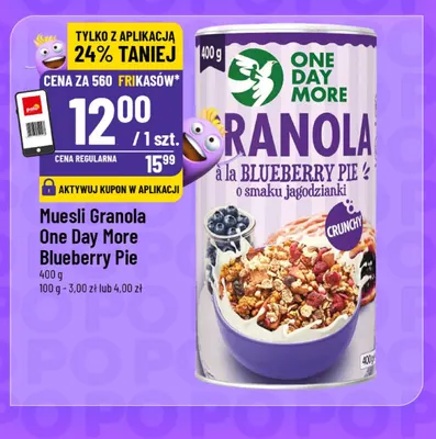 Muesli Granola One Day More Blueberry Pie promocja w POLOmarket