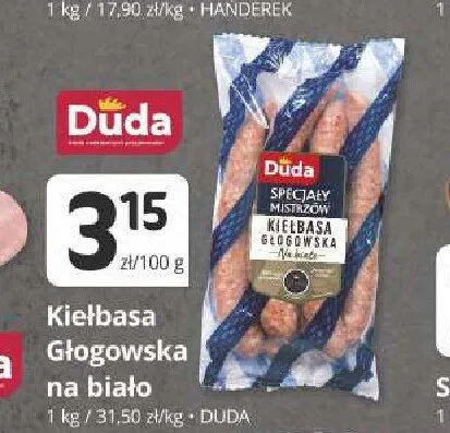 Kiełbasa Głogowska na biało Duda promocja w Marketvita