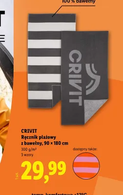 Ręcznik plażowy z bawełny CRIVIT promocja w Lidl