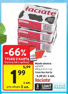 Masło ekstra Łaciate promocja w Intermarche