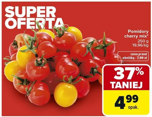 Pomidory cherry mix 260g promocja w Carrefour Market