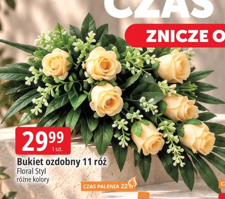 Bukiet ozdobny 11 róż Floral Styl promocja w Leclerc