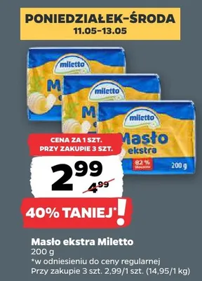 Masło ekstra Miletto promocja w Netto