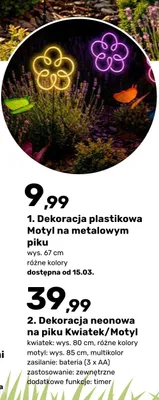 Dekoracja plastikowa Motyl na metalowym piku promocja w Bricomarche