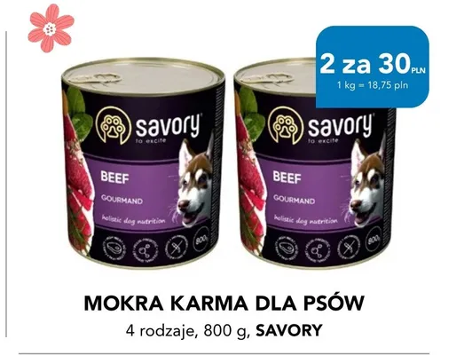 Mokra karma dla psów Savory Beef promocja w Aquael zoo