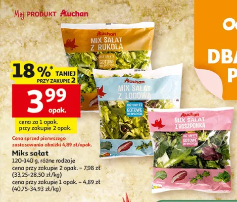 Mix sałat różne rodzaje promocja w Auchan