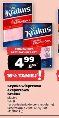 Szynka wieprzowa eksportowa Krakus promocja w Netto