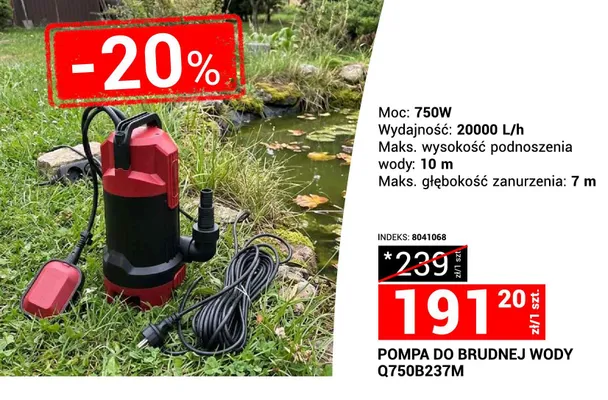 Pompa do brudnej wody Q750B237M promocja w Merkury Market