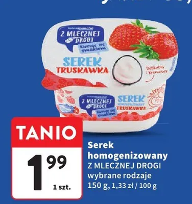 Serek homogenizowany różne rodzaje promocja w Intermarche