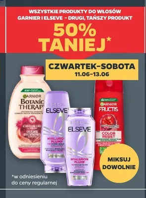 Produkty do włosów Garnier i Elseve promocja w Netto