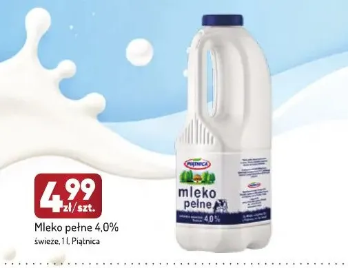 Mleko pełne świeże Piątnica 4,0% promocja w Avita