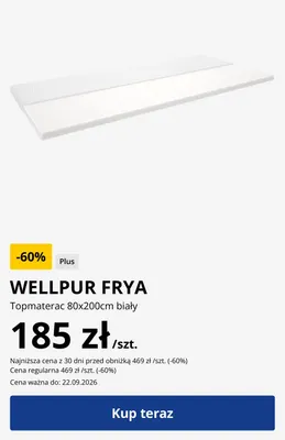 Topmaterac Wellpur Frya promocja w Jysk