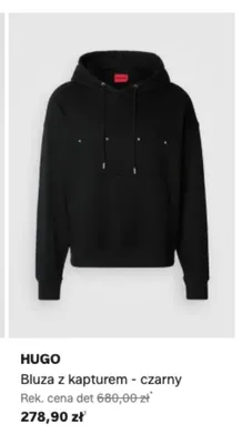 Bluza z kapturem HUGO czarny promocja w Lounge by Zalando