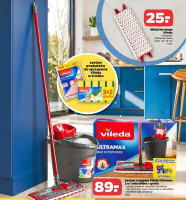 Zestaw z mopem Vileda Ultramax 2 w 1 microfibre promocja w Netto