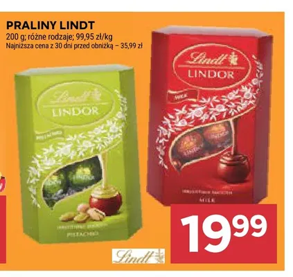 Praliny Lindt Lindor Pistachio promocja w Stokrotka