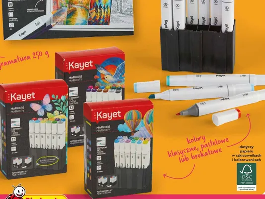 Markery dwustronne 12 kolorów promocja w Biedronka