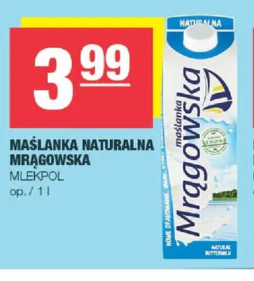 Maślanka naturalna Mrągowska Mlekpol promocja w SPAR