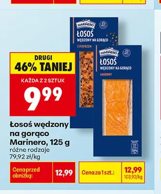 Łosoś wędzony na gorąco łagodny Marinero promocja w Biedronka