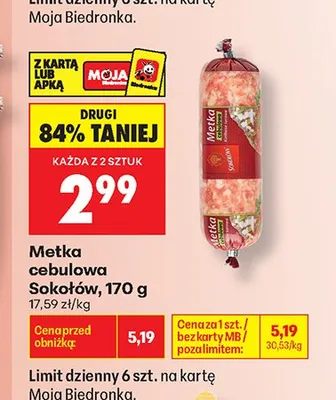Metka cebulowa Sokołów promocja w Biedronka