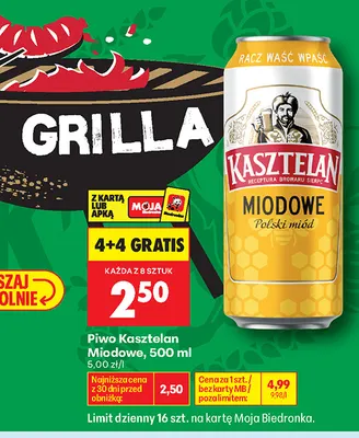 Piwo Kasztelan Miodowe promocja w Biedronka