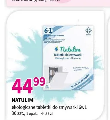 Ekologiczne tabletki do zmywarki 6w1 Natulim promocja w Drogerie Polskie