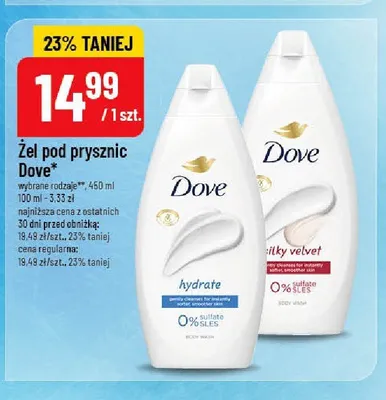 Żel pod prysznic Dove Silky Velvet promocja w POLOmarket