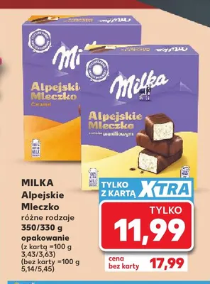 Pianki Alpejskie Mleczko Caramel Milka promocja w Kaufland