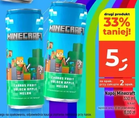 Napój Minecraft Chorus Fruit Golden Apple Melon Steve promocja w Dealz